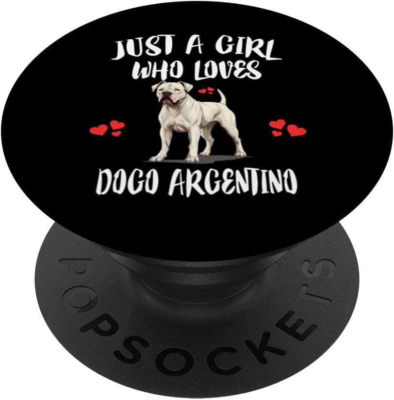 Just A Girl Who Loves Dogo Argentino Dog PopSockets Standard PopGrip
