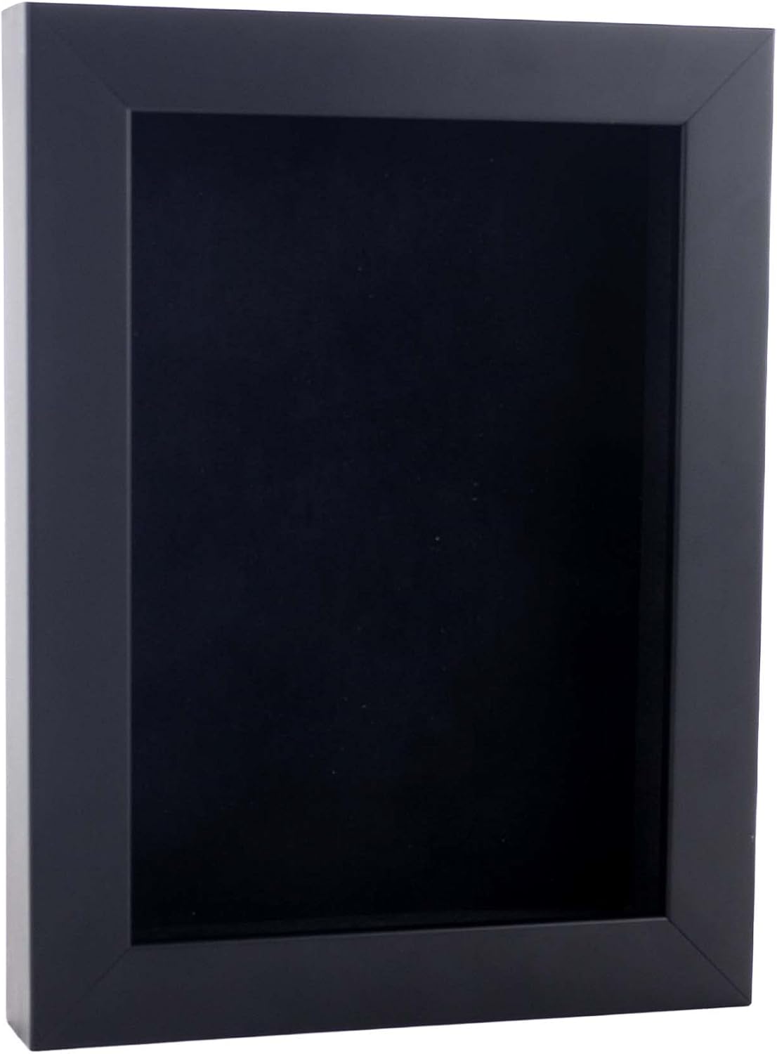 Marco de caja de sombra de 18 x 22 pulgadas, madera negra, con una profundidad de visualización útil de 34 pulgadas, incluye un tablero de respaldo