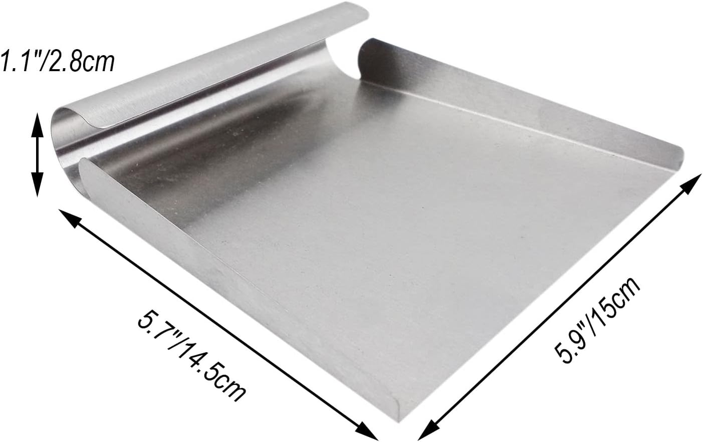 Cuchara de acero inoxidable para alimentos, cuchara cuadrada grande de una pieza con lados, cuchara de hielo de metal de 5.9 pulgadas, raspador de