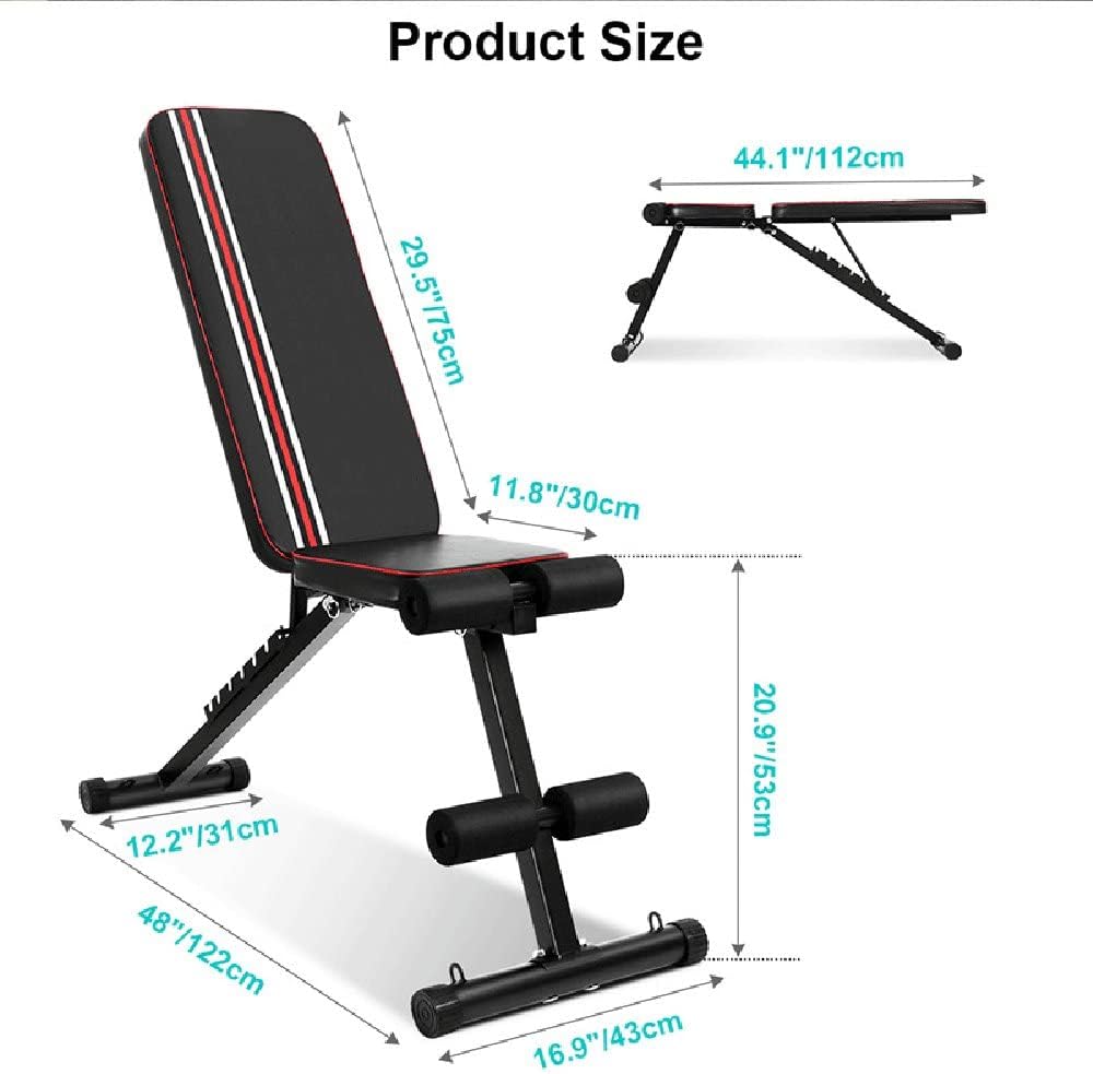 Banco de pesas, banco de entrenamiento de fuerza ajustable para entrenamiento de cuerpo completo, plegado rápido, inclinacióndeclinación, banco de