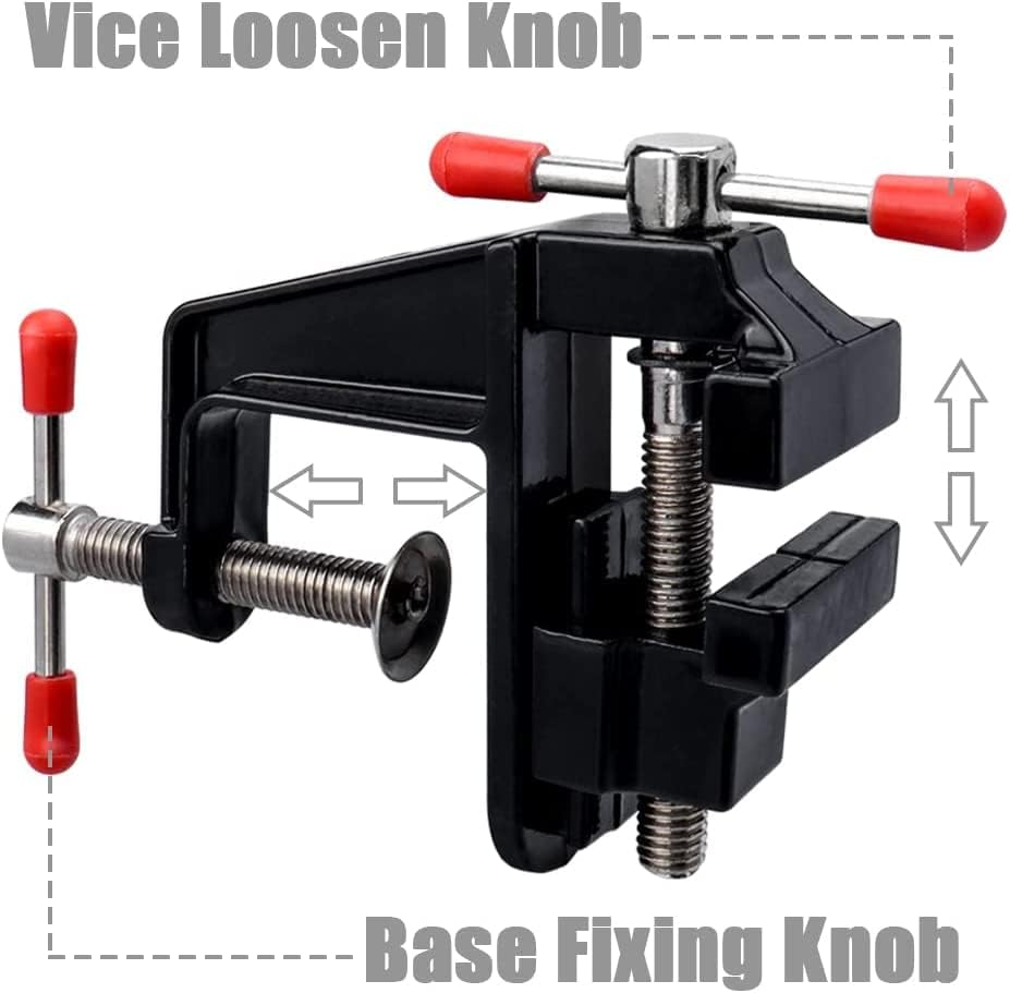 Bestgle Mini abrazadera de mesa, banco pequeño, vicio de bricolaje, herramientas de reparación, tornillo de banco de trabajo portátil para el hogar,