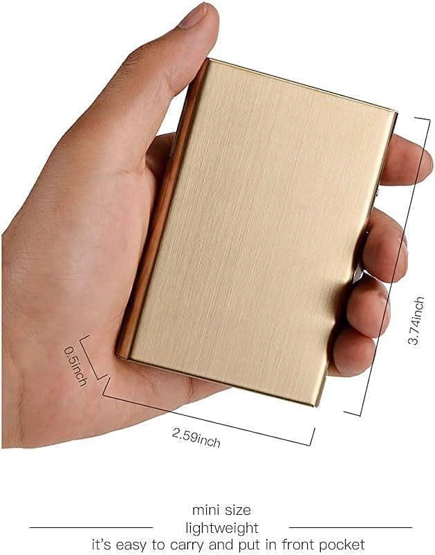 EASTNIGHTS Paquete de 2 juegos  Protector de tarjeta de crédito RFID de metal para tarjetas de crédito, cartera para tarjetas de visita para hombres