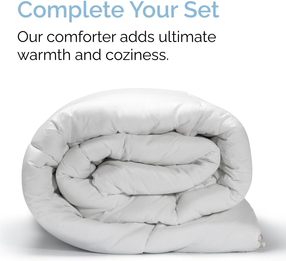 CGK Unlimited – Juego de sábanas para cama de matrimonio, sábanas blancas, sábana bajera, 4 fundas de almohada, bolsillos muy profundos, de