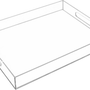 Bandeja de acrílico transparente con asas, bandeja organizadora de acrílico de 11 x 14 pulgadas, bandeja de encimera de cocina, bandeja organizadora Bandeja de acrílico transparente con asas, bandeja organizadora de acrílico de 11 x 14 pulgadas, bandeja de encimera de cocina, bandeja organizadora