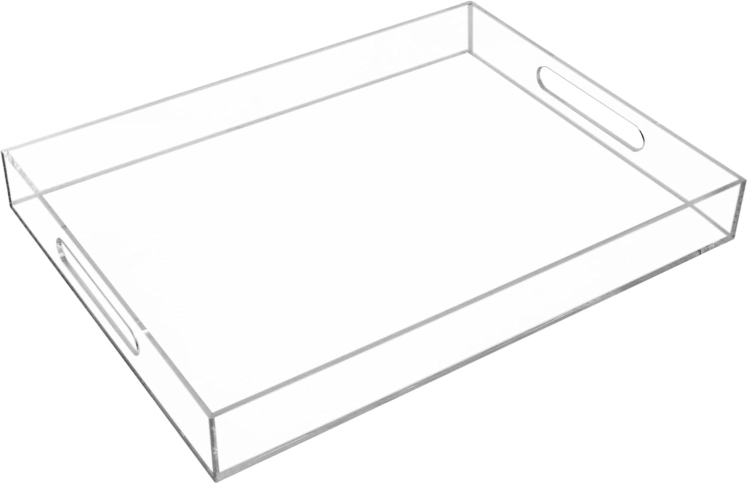 Bandeja de acrílico transparente con asas, bandeja organizadora de acrílico de 11 x 14 pulgadas, bandeja de encimera de cocina, bandeja organizadora