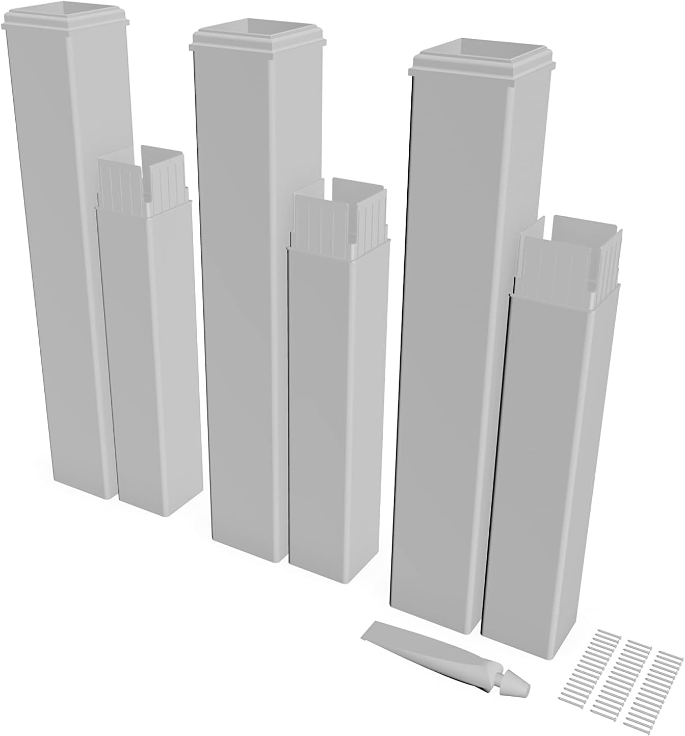 Vita Kit de extensión de poste de pérgola de vinilo blanco clásico para pérgolas de la marca Vita VA80354, paquete de 3, sin PVC, BPA y ftalatos