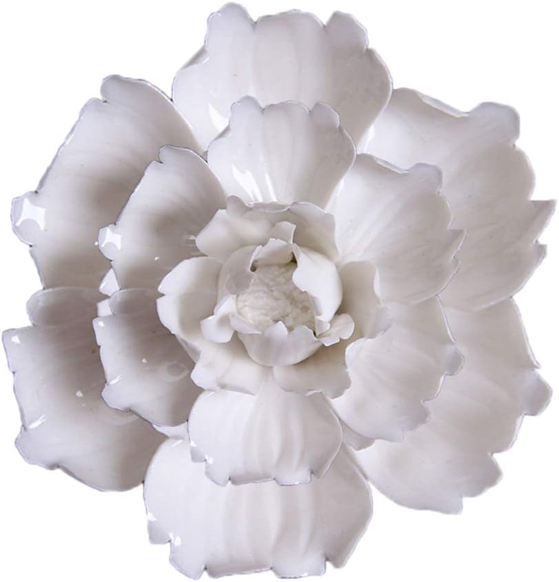 VOSAREA Arte de pared de cerámica blanca Ative para colgar en la pared, delicado colgante de pared para oficina (blanco, tamaño grande)