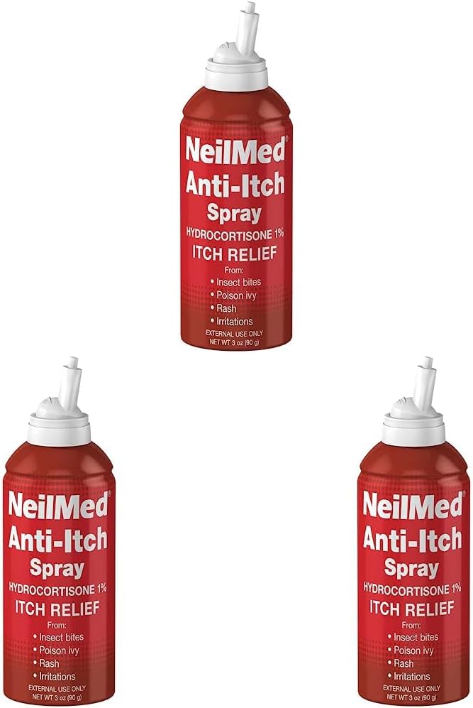 NeilMed Spray antipicazón (alivio) hidrocortisona 1%, 3 onzas (paquete de 3)