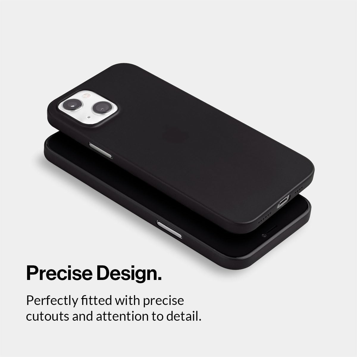 totallee Funda delgada para iPhone 15 Plus, la más delgada, minimalista, para Apple iPhone 15 Plus (2023) (negro escarchado)