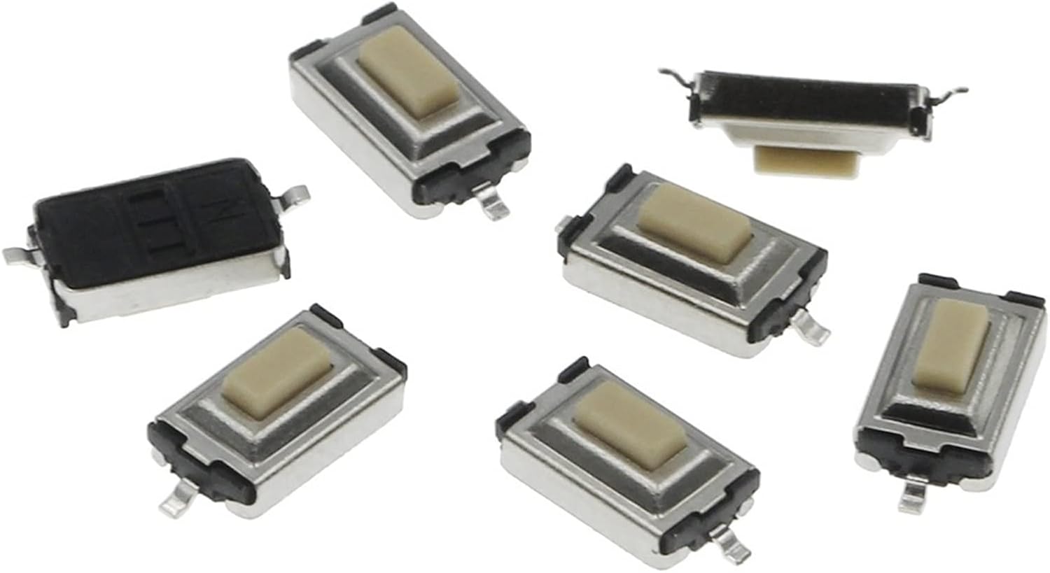 100PCS Touch Micro Switch 3X6X2.5MM 3 * 6 * 2.5 SMD White Button Head (Color  Bags)