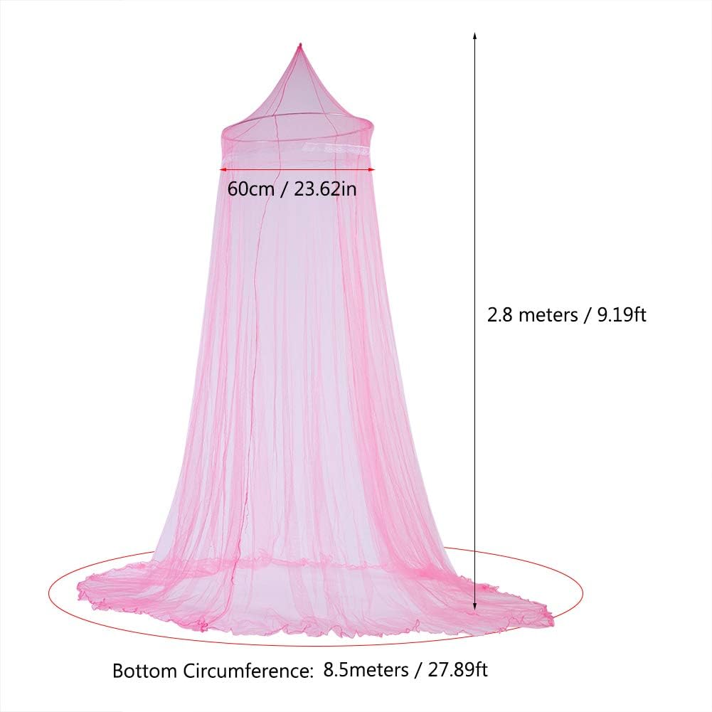 VBESTLIFE Elegante cortina de encaje de princesa para cama de niños con ventilación, tela ligera y hermosa decoración para dormitorio de niñas (rosa)