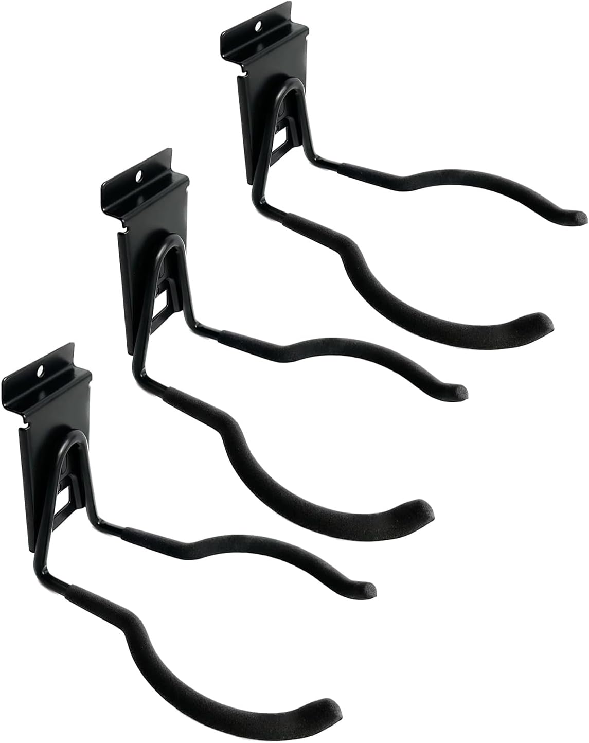 ATOOLA Organizador de herramientas eléctricas para Slatwall, ganchos de garaje para colgar herramientas de patio, estante antideslizante y soporte