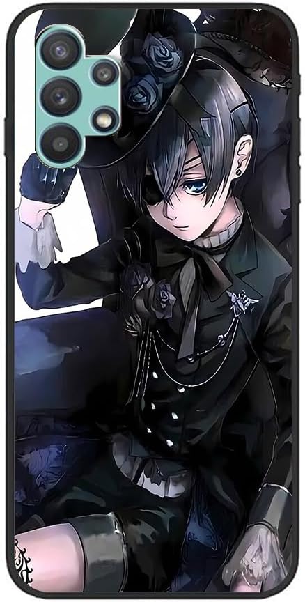 NEZIH Funda de carga inalámbrica TPU suave y delgada antimanchas ligera para Samsung Galaxy A32 5G Ciel Phantomhive Anime Japón Role09