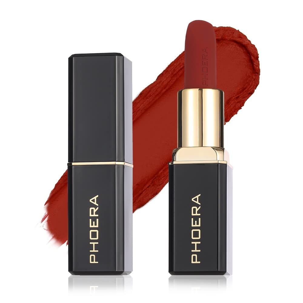 Phoera Lápiz labial no transferible, impermeable, a prueba de manchas y a prueba de máscara, fórmula pigmentada sin peso, lápiz labial de larga