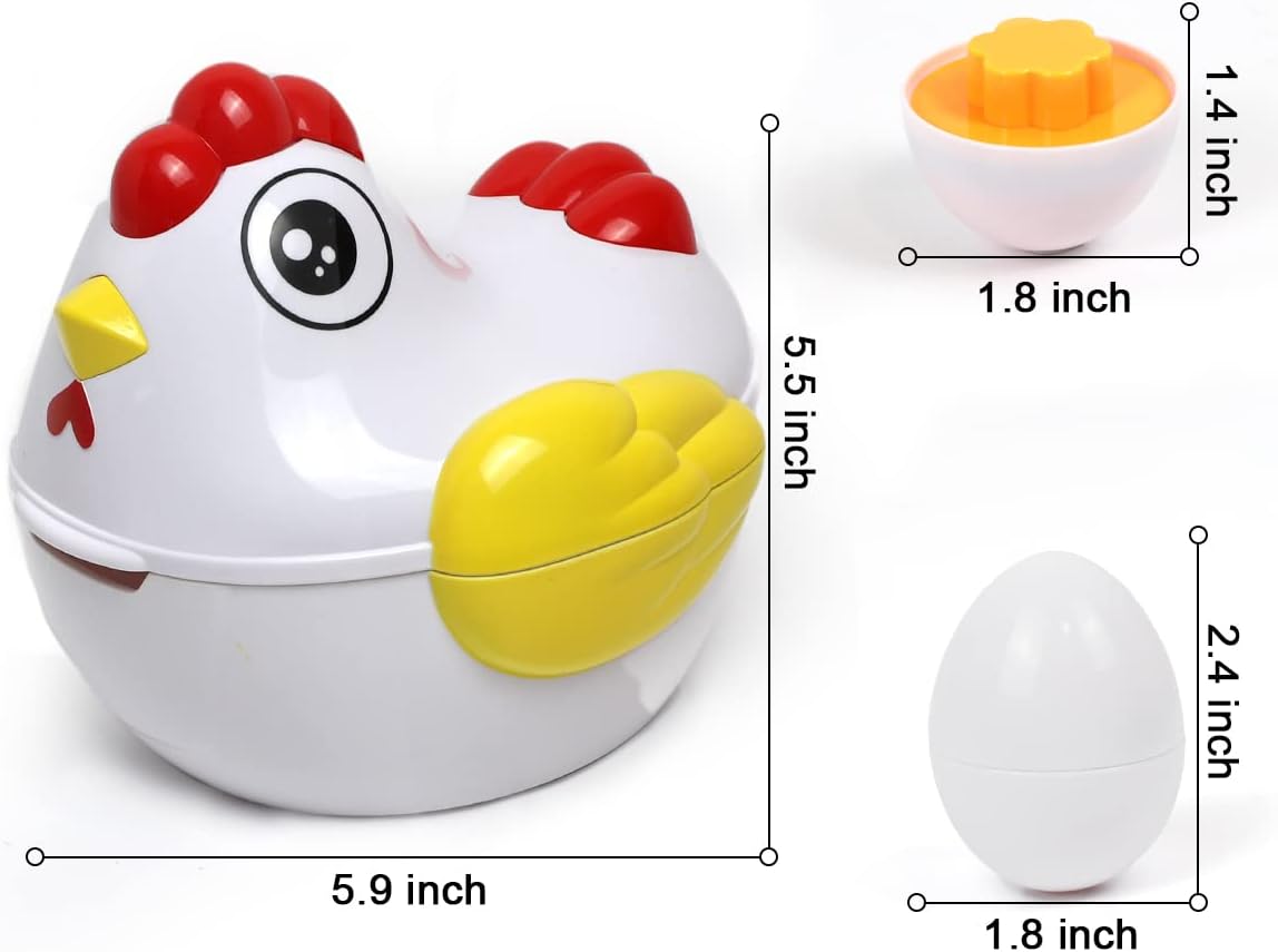 Huevos de Pascua a juego, 12 piezas de juego educativo preescolar, habilidades de reconocimiento de color y forma, juguete de aprendizaje regalo