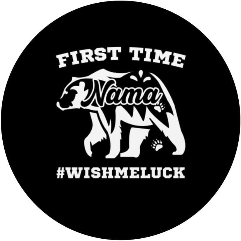 First time Nama wish me luck baby announcement surprise bear PopSockets Swappable PopGrip