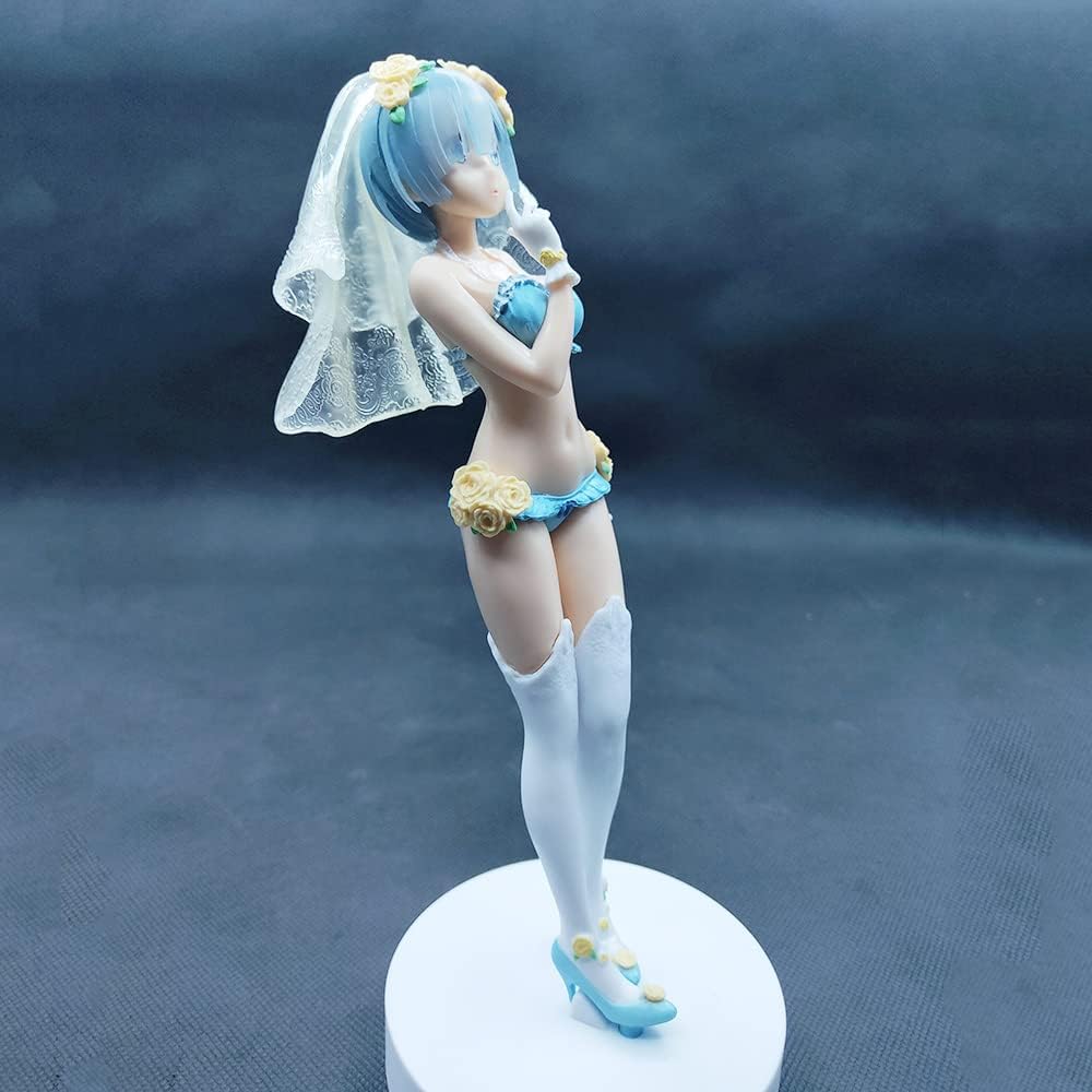 Kpptyd Nuevo Movable 22CM Rem Re Life in A Different World from Zero Vestido de novia Bikini Escala Figura de acción PVC Hermosa Chica de Pie