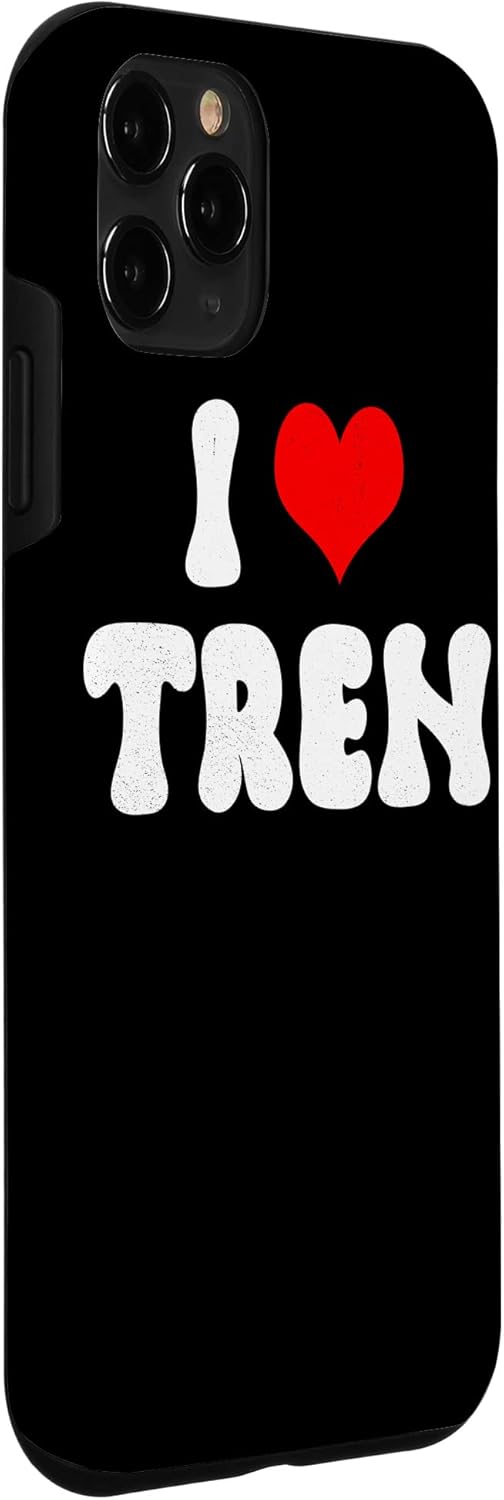Funda divertida para iPhone 11 Pro con cita de entrenamiento I Love Tren I Heart Tren