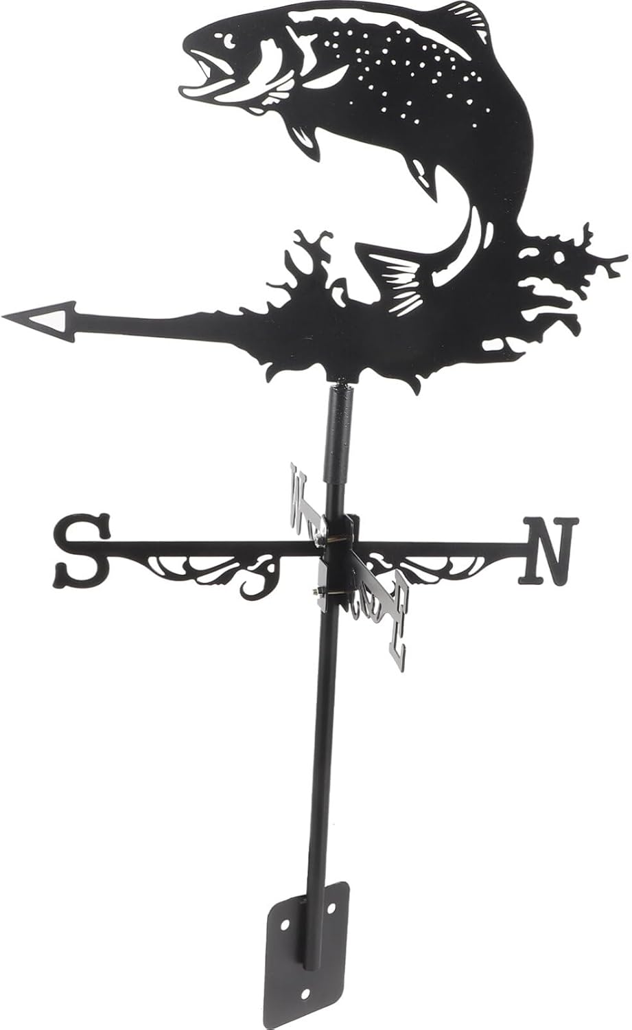 HANABASS Animal Metal Weather Vane Vintage Roof Weather Vane Hollow Wind Dirección Indicador Jardín Patio Patio Paddock Decoración Peces