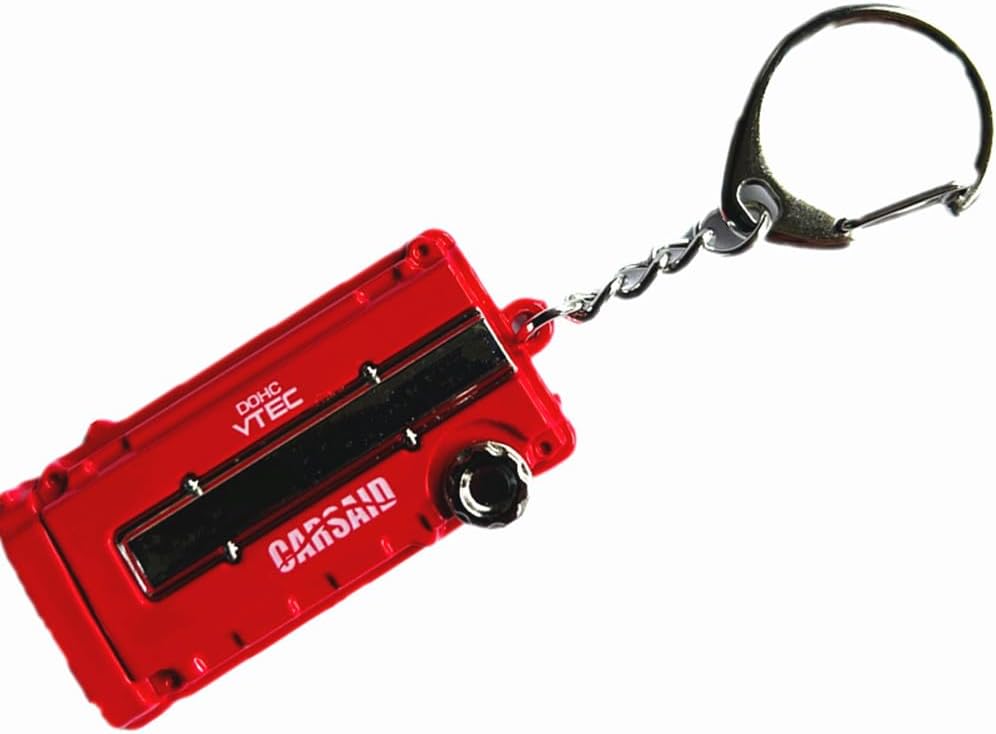 Dohc Vtec Honda Turbo cubierta del motor llavero con llavero, Rojo –