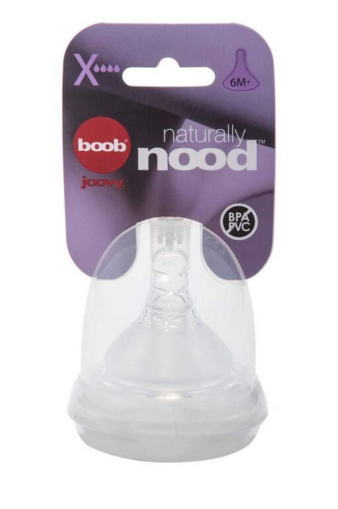 Joovy Boob Naturally Nood – Tetinas de biberón con silicona ultra fuerte con protuberancias para imitar a mamá y disponibles en 5 flujos –