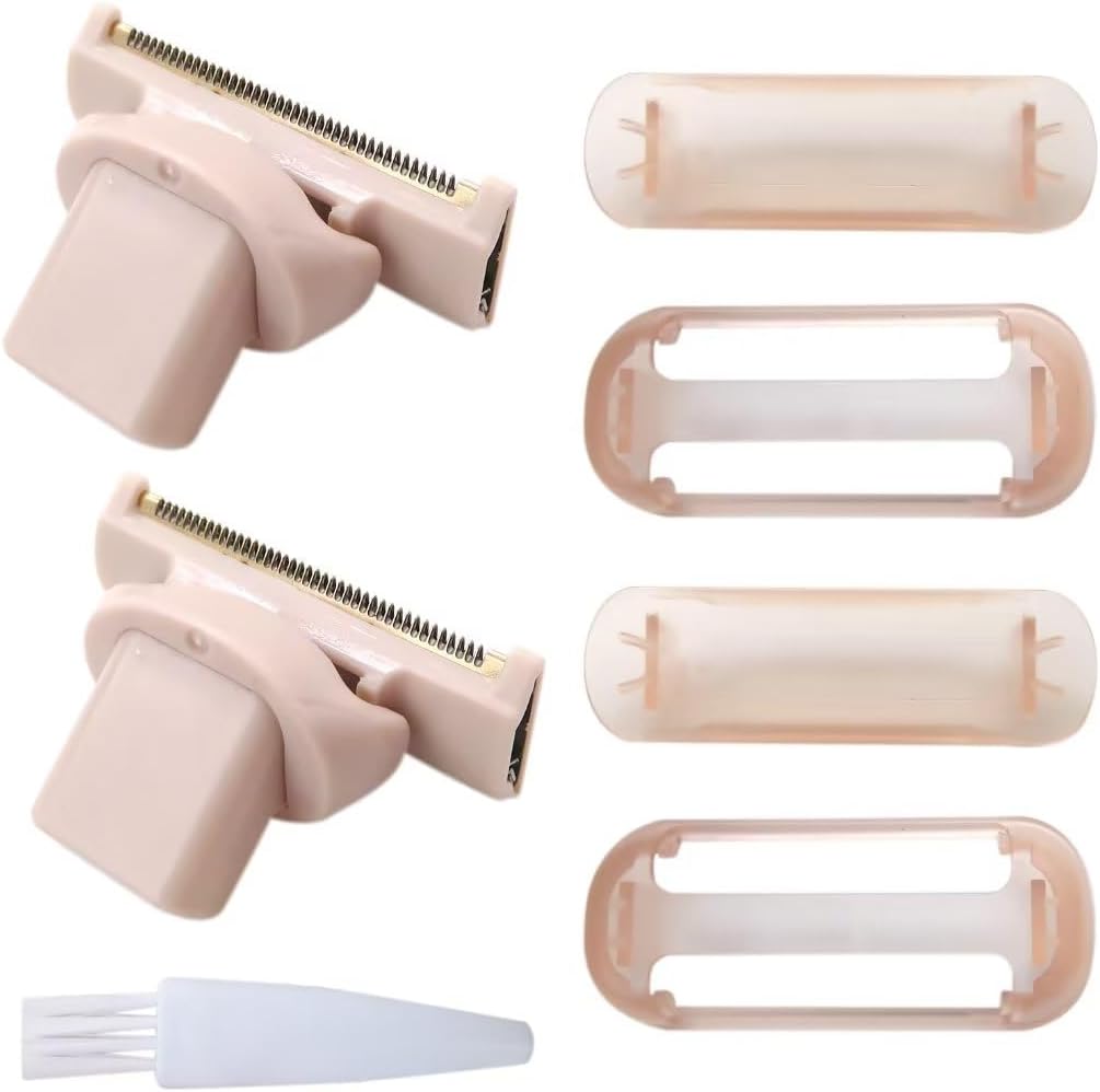 2 cabezales de repuesto para maquinilla de afeitar Flawless Nu Razor, cabezal de repuesto de cuerpo chapado en oro rosa con cubiertas
