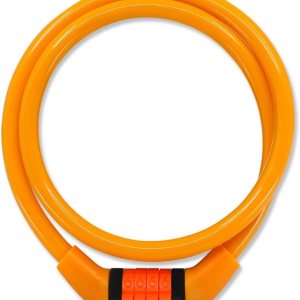 Crazy Safety Candado de bicicleta para niños, cable de bloqueo de bicicleta con combinación fija de 4 dígitos, fácil de recordar para niños, colores Crazy Safety Candado de bicicleta para niños, cable de bloqueo de bicicleta con combinación fija de 4 dígitos, fácil de recordar para niños, colores
