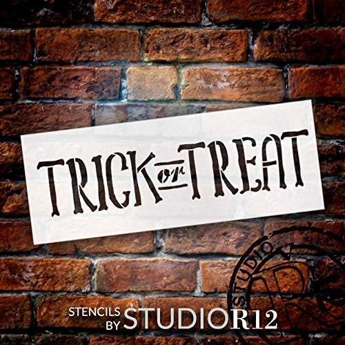 StudioR12 – Plantilla de Mylar reutilizable para pintar carteles de madera, paletas, decoración de otoño y Halloween, tamaño seleccionado (13 x 5