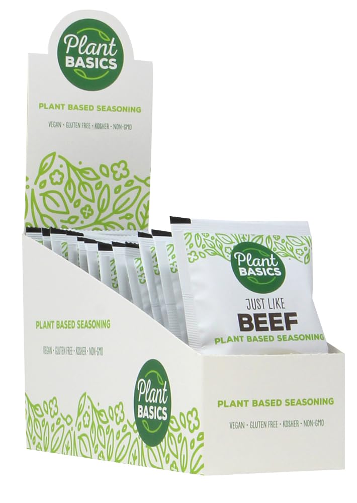 Plant Basics – Condimento a base de plantas, al igual que la carne de res, 2 onzas (paquete de 12), vegano, sin gluten, kosher, sin OMG