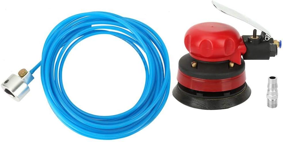 Jadpes – Lijadora neumática de 5 pulgadas y 10000 rpm, lijadora orbital aleatoria de aire profesional de doble acción con kit de máquina de pulir de