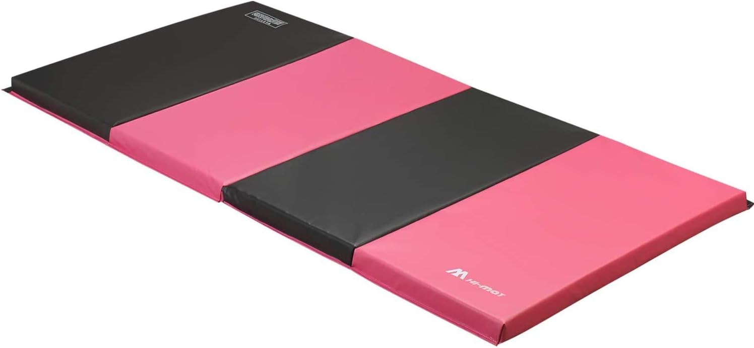M HI-Mat – Esterilla de gimnasia para el hogar, gimnasia para tumbar, estera para niños, plegable con asa