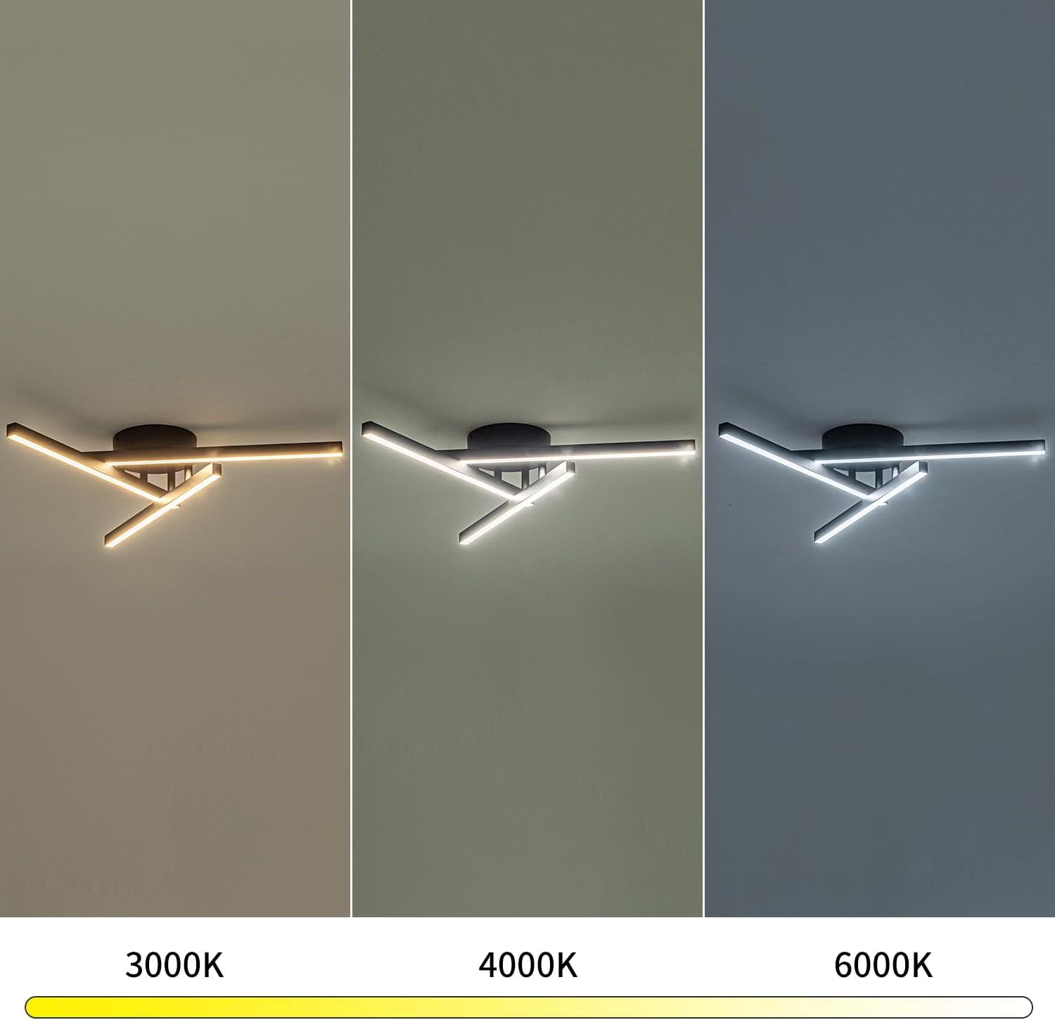 Candelabros negros modernos, lámpara LED de 3 luces, lámparas contemporáneas para comedor, sala de estar, isla de cocina, 30 W, color negro