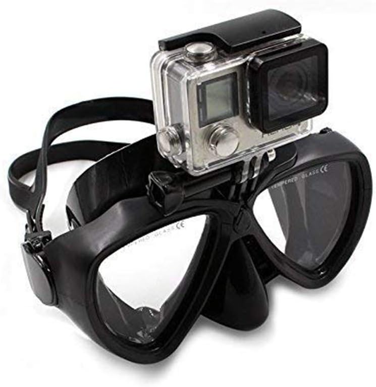 Action Cameras – Juego de esnórquel de silicona para buceo con parte superior seca, máscara panorámica de buceo de vidrio templado con pieza de boca