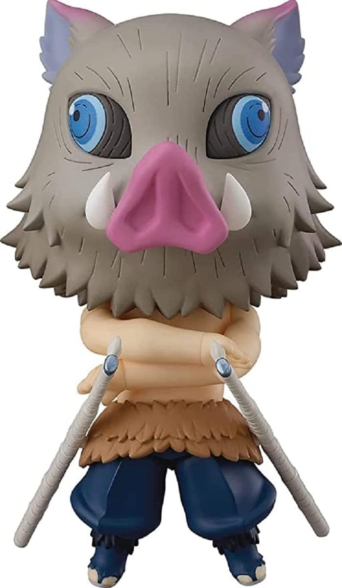 Inosuke Hashibira Q Versión Nendoroid Figura de acción con accesorios para la cara Muñeca de acción conjunta PVC Anime Modelo de personaje