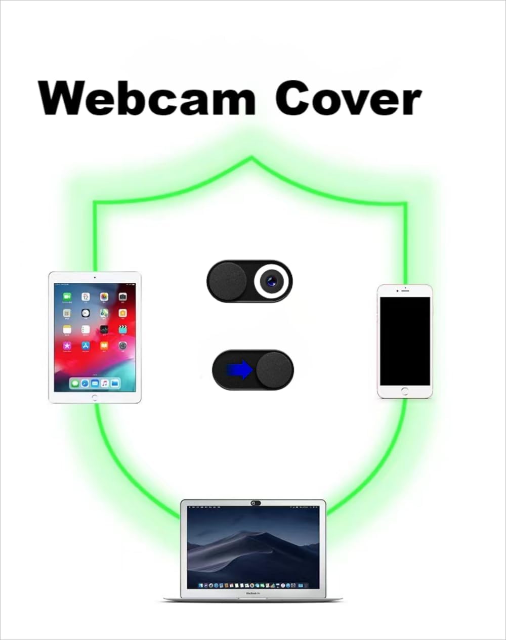 Funda para cámara web paquete de 3 Funda de metal ultrafina para cámara web para MacBook Pro, iMac, laptop, PC, iPad Pro, iPhone, protege tu