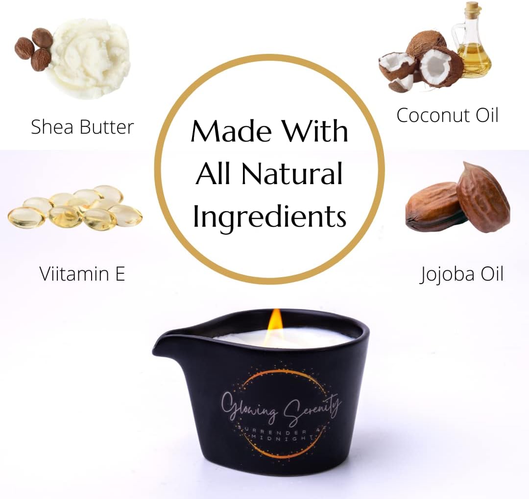 Vela de aceite de masaje para relajación, hecha con aceites esenciales para spa en casa, vela de aceite de cera de soja cálida e hidratante, vela de