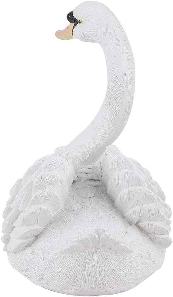 01 Figura de cisne blanco, decoración de jardín de cisne flotante resina simulación estanque de cisnes paisaje paisajismo jardinería decoración