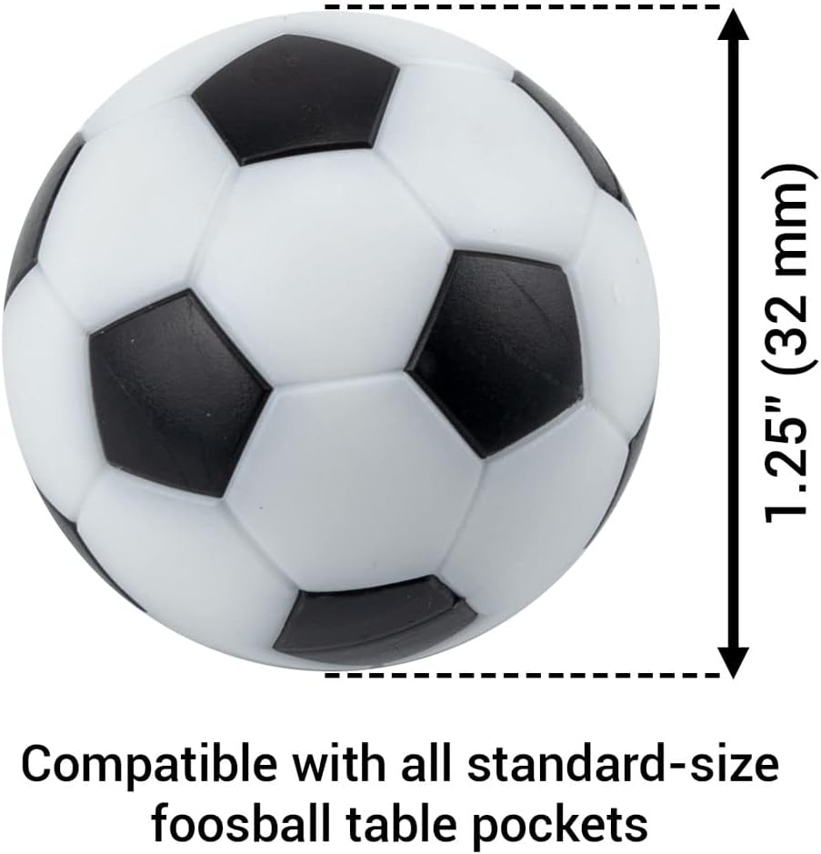 IFAMIO Juego de 12 pelotas de futbolín de fútbol, mini pelotas de fútbol en blanco y negro, mini pelotas de fútbol de mesa