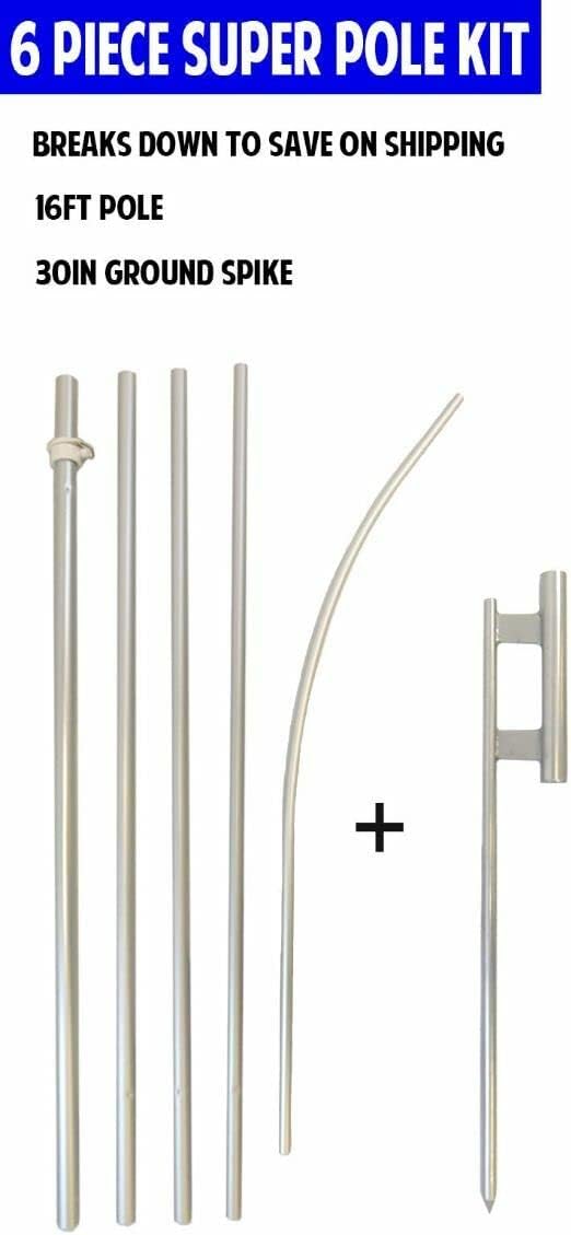 Premium Open Poly Swooper Flag & 16ft Flagpole KitGround