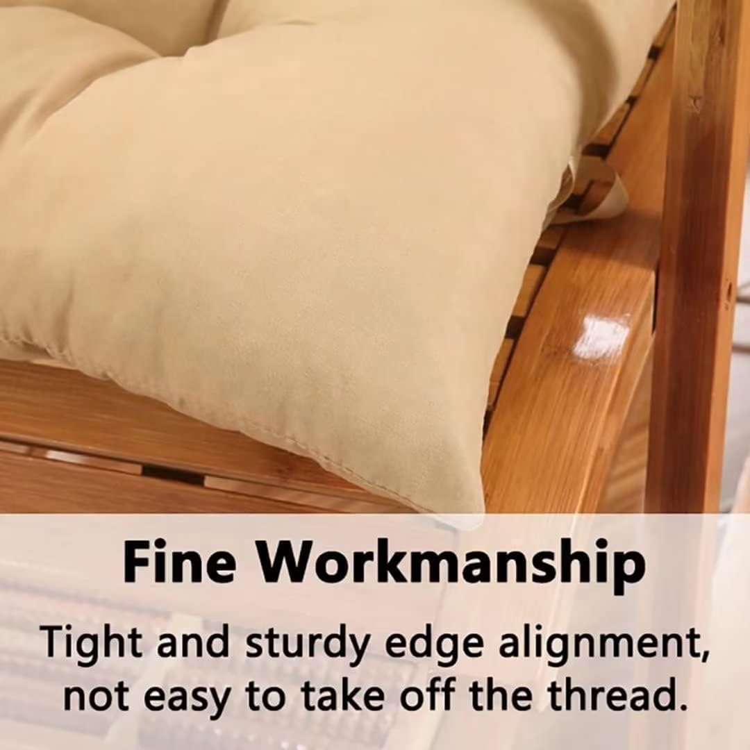 Cojín de asiento para silla mecedora, cojín de respaldo alto suave antideslizante con lazos, cojín grueso y transpirable para uso en interiores y