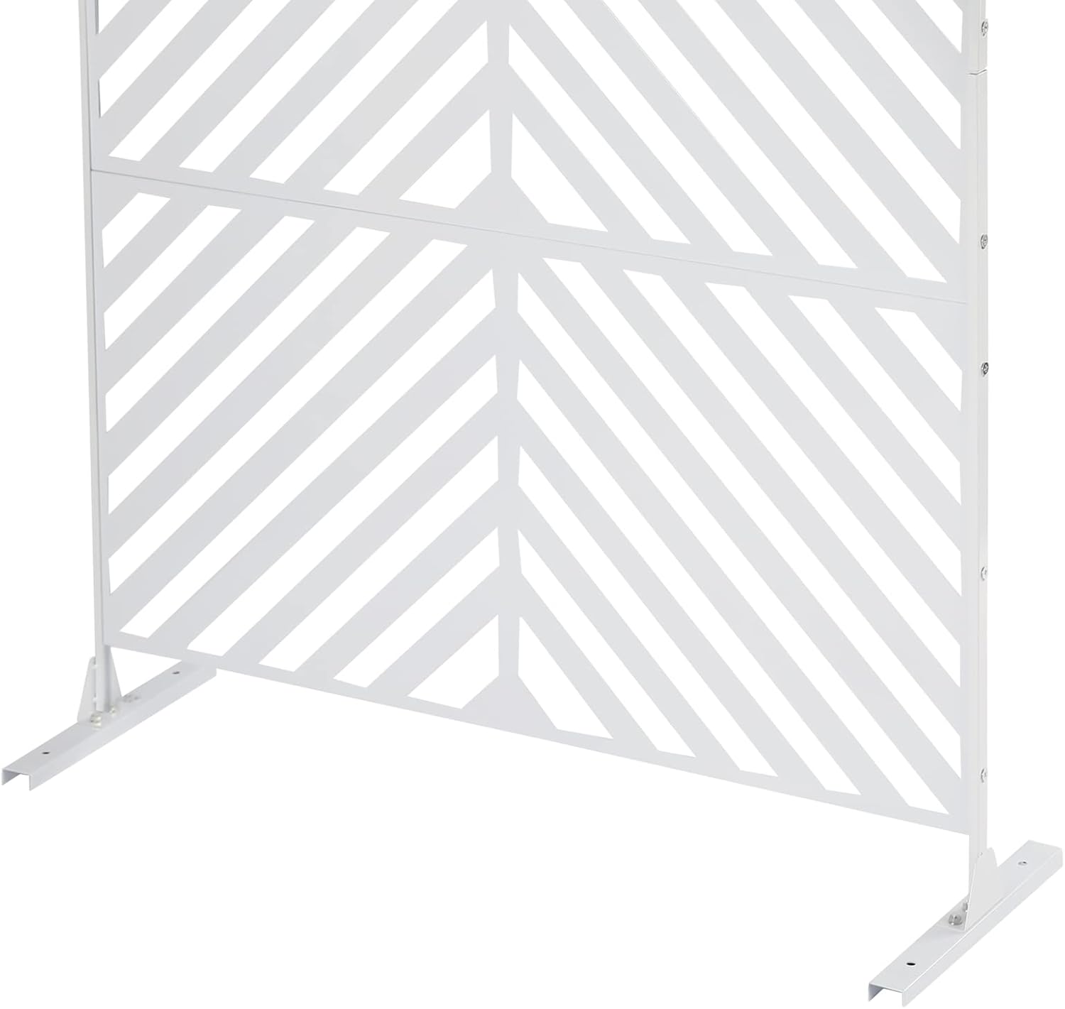 Paneles de pantalla de privacidad para interiores y exteriores, soporte de valla blanca, pantalla de privacidad de metal, decoración a rayas para