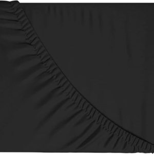 Bedecor Sábana bajera ajustable negra individual XL con bolsillo profundo para colchón de 18 a 21 pulgadas de grosor que se mantiene apretado, Bedecor Sábana bajera ajustable negra individual XL con bolsillo profundo para colchón de 18 a 21 pulgadas de grosor que se mantiene apretado,