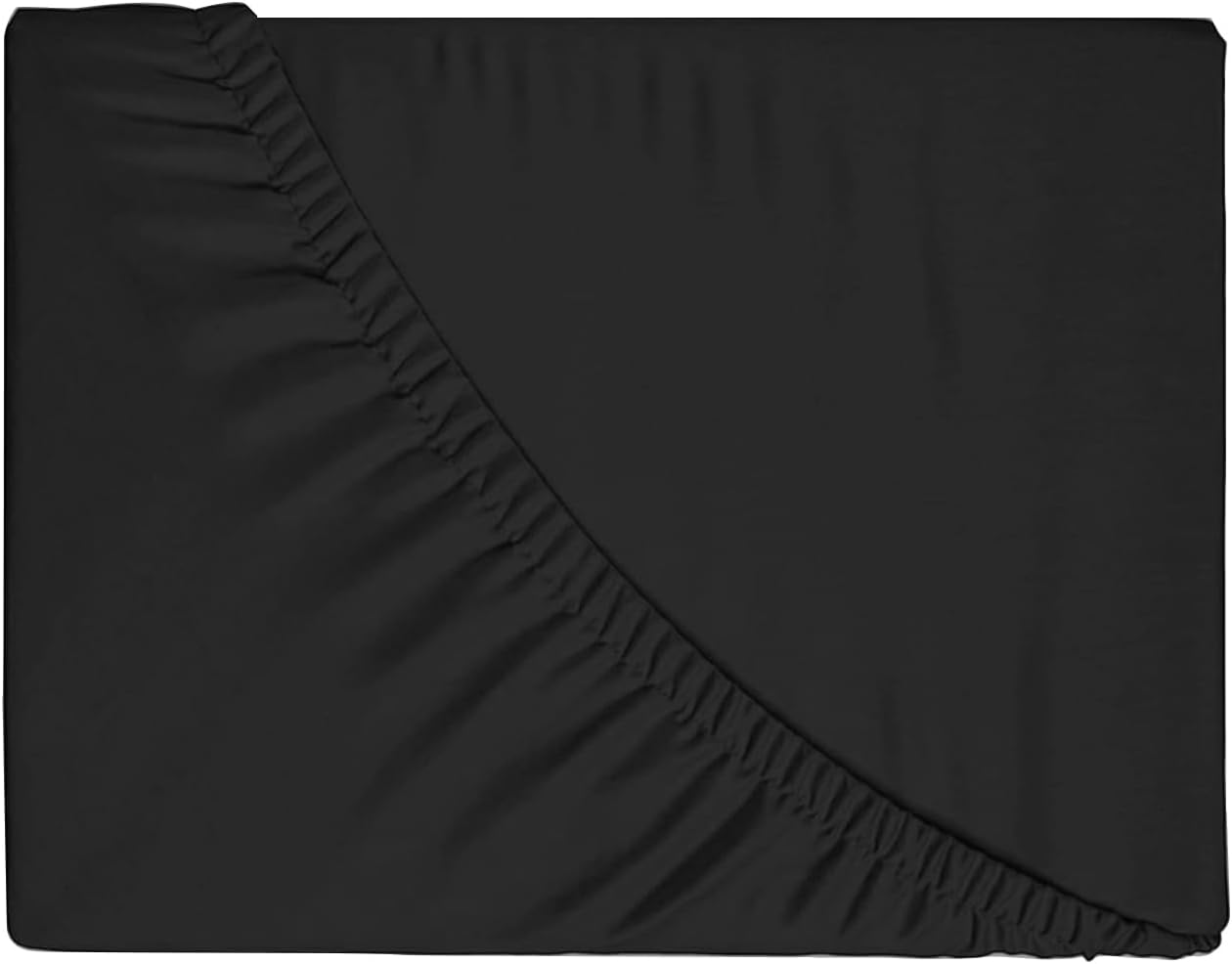 Bedecor Sábana bajera ajustable negra individual XL con bolsillo profundo para colchón de 18 a 21 pulgadas de grosor que se mantiene apretado,