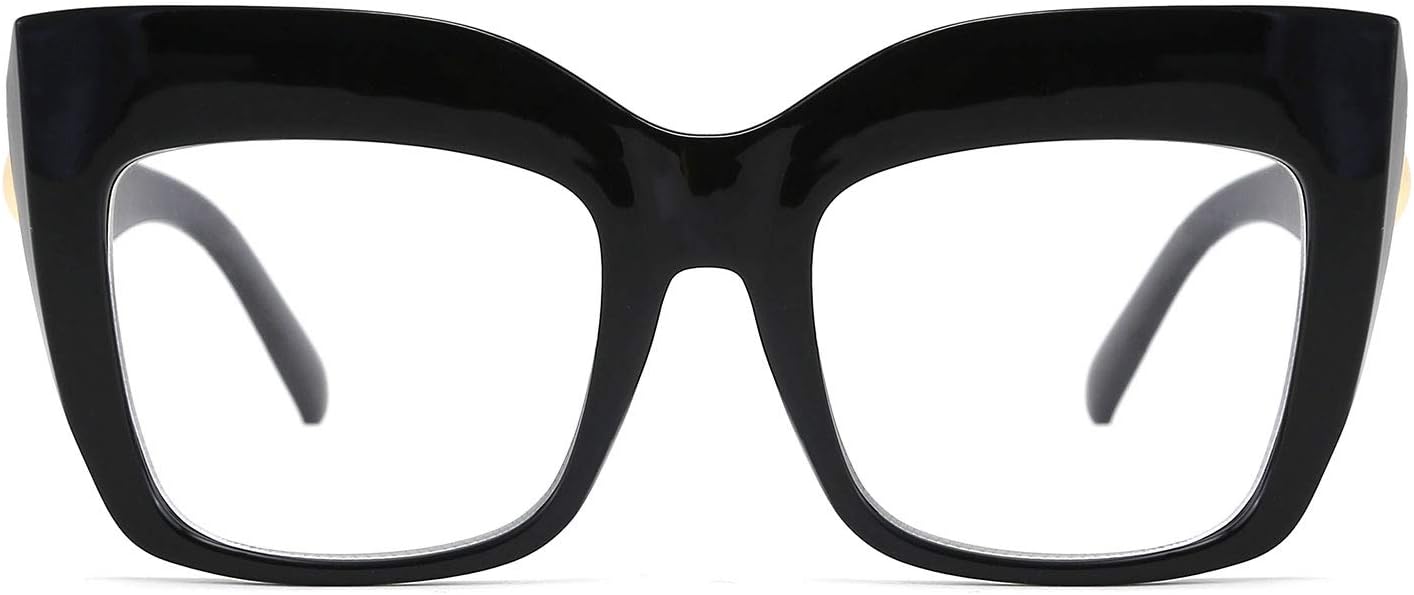 FEISEDY Gafas de lectura cuadradas de gran tamaño con filtro de luz azul para mujer B2627