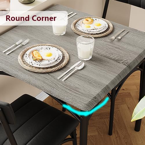 GAOMON Juego de mesa de comedor para 2, mesa de cocina y sillas para 2 personas con sillas tapizadas, juego de mesa de comedor de 3 piezas, juego de