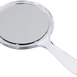 OIGUMR Espejo de mano pequeño de doble cara 1X2X, bonito espejo de mano de 4.5 x 8.2 pulgadas, transparente OIGUMR Espejo de mano pequeño de doble cara 1X2X, bonito espejo de mano de 4.5 x 8.2 pulgadas, transparente