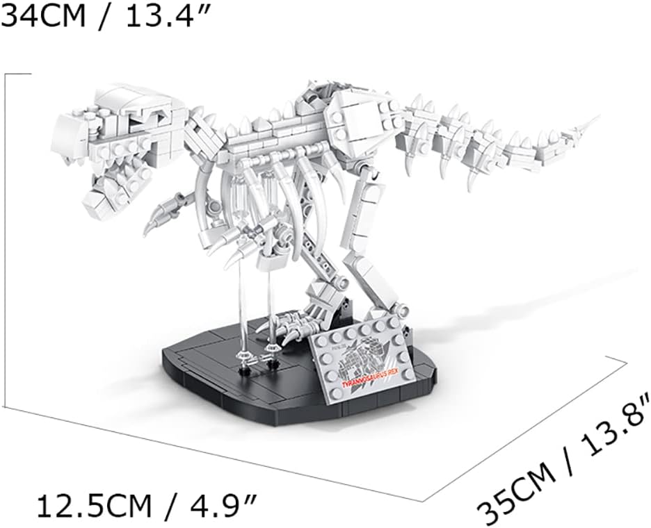 Juego de 906 piezas de bloques de construcción de tiranosaurio Rex y fósiles, juego de rompecabezas de dinosaurios jurásicos, colección de modelos