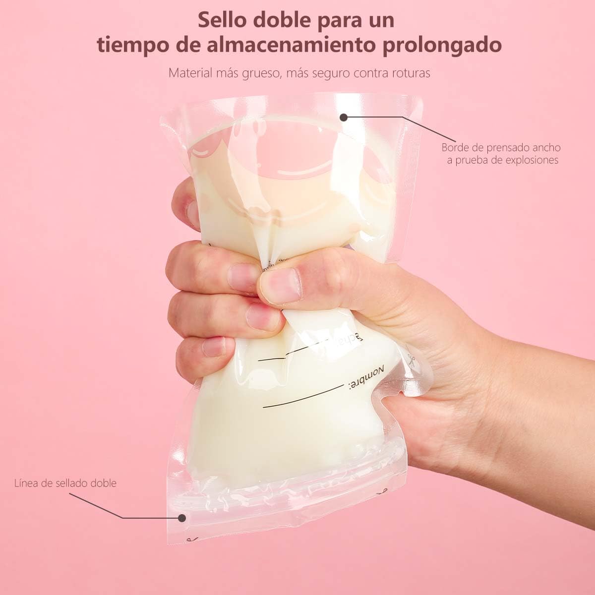 Bolsas de almacenamiento de leche materna, 150 unidades con 8.5 onzas, bolsa de almacenamiento de leche desechable autosuficiente, preesterilizada,