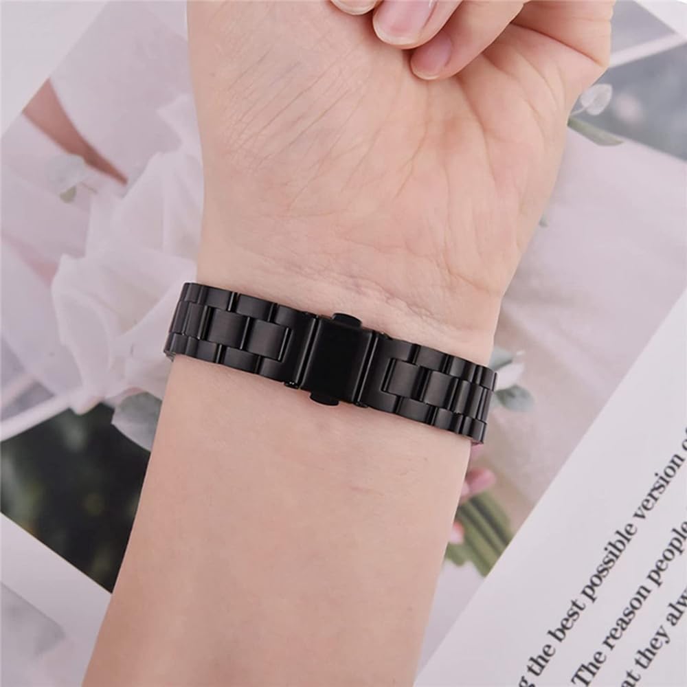 XIHAMA Mi Band 8 Watch Band – Correa de repuesto de banda de metal de acero inoxidable compatible con Xiaomi Mi Band 8 Tracker smartwatch