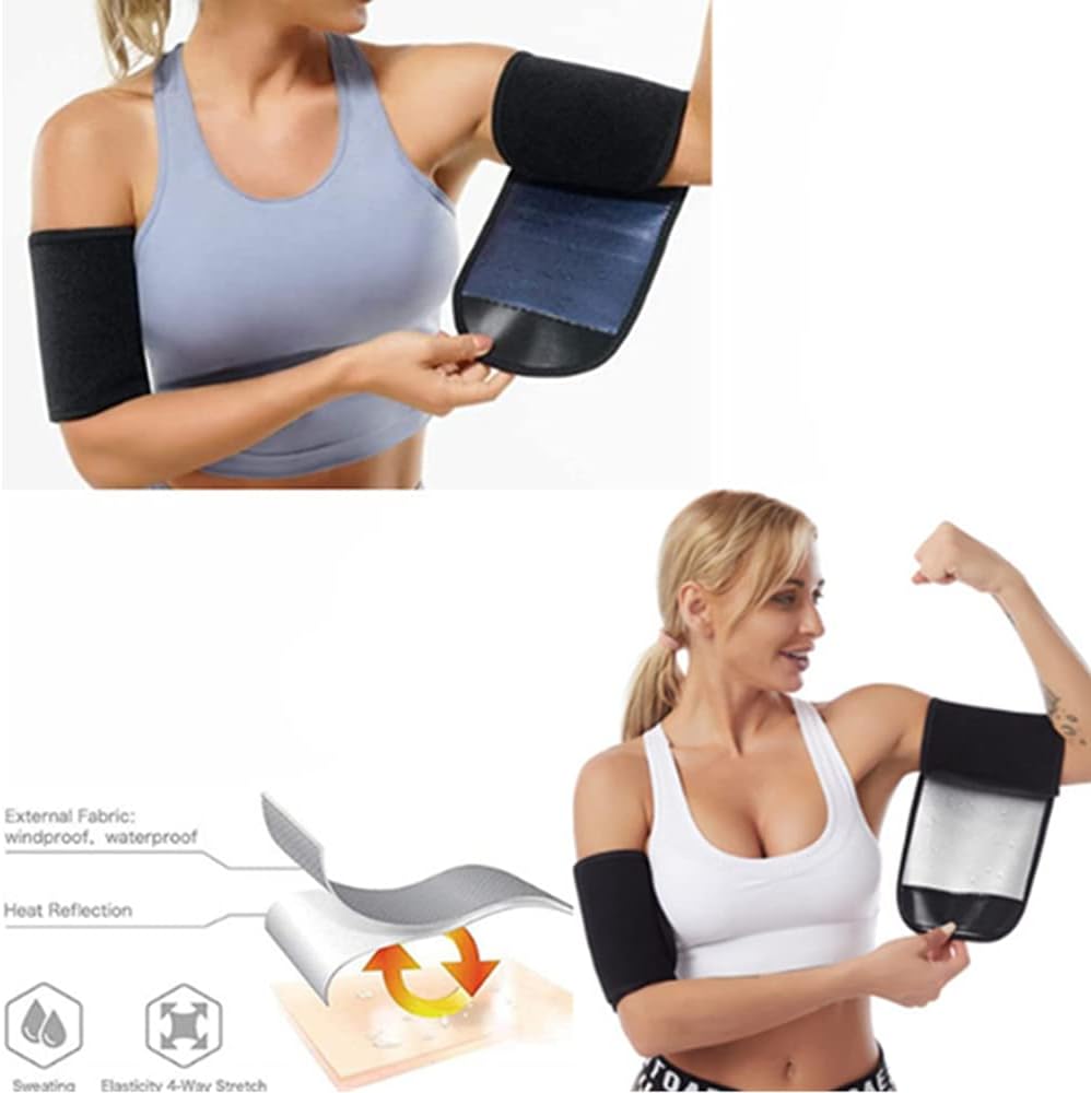 Recortadores de brazos, bandas de brazo para mujer, entrenamiento de brazo, reductor de grasa, bandas de sudor en forma de, Azul